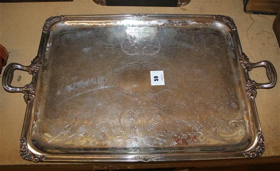Silver plated on copper tray